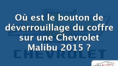Où est le bouton de déverrouillage du coffre sur une Chevrolet Malibu 2015 ?